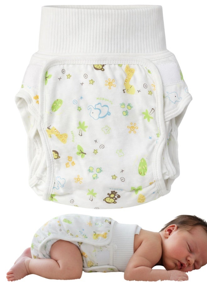 حفاض قماشي عالي الخصر للرضع من القطن الإيكولوجي 100% مع طبقة TPU مانعة للتسرب – سروال حفاض قابل للتعديل بحماية السرة لحديثي الولادة – حفاض قطن عضوي مضاد للبكتيريا – فائق النعومة والتهوية – تصميم ثلاثي الطبقات مانع للتسرب 360 درجة – حفاض اقتصادي صديق للبيئة – بديل آمن للحفاضات التقليدية – رفيق الحفاض المثالي للأم والطفل – 73/47 (متوسط) - Image 1